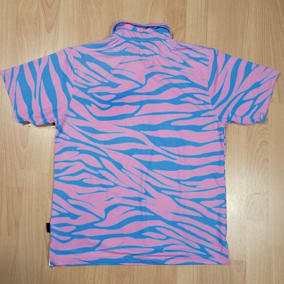 Greater Half GH Polo Shirt‎ Size Small Tiger Retro Wave Print Performance Golf - Picture 7 of 8